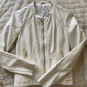 Guess Women's Off-White Leather Jacket